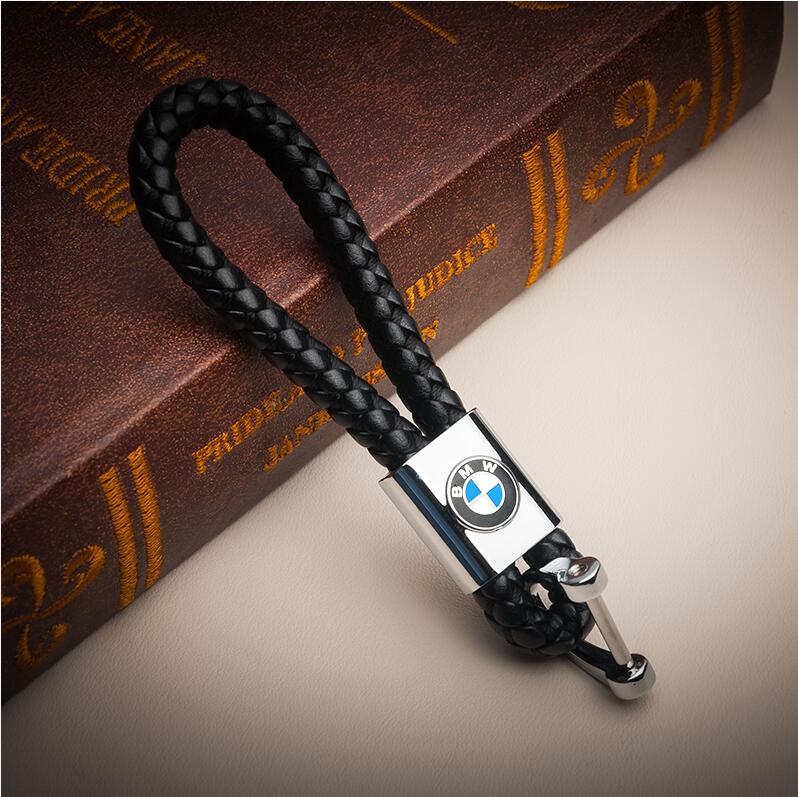 bmw leather key ring