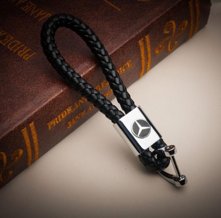 Mercedes-Benz logo Leather Keychain